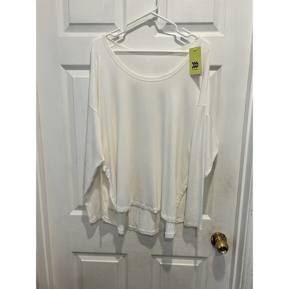 All In Motion Womens Long Sleeve Side Slit T-Shirt Moisture Wicking White NWT XL - Picture 1 of 6